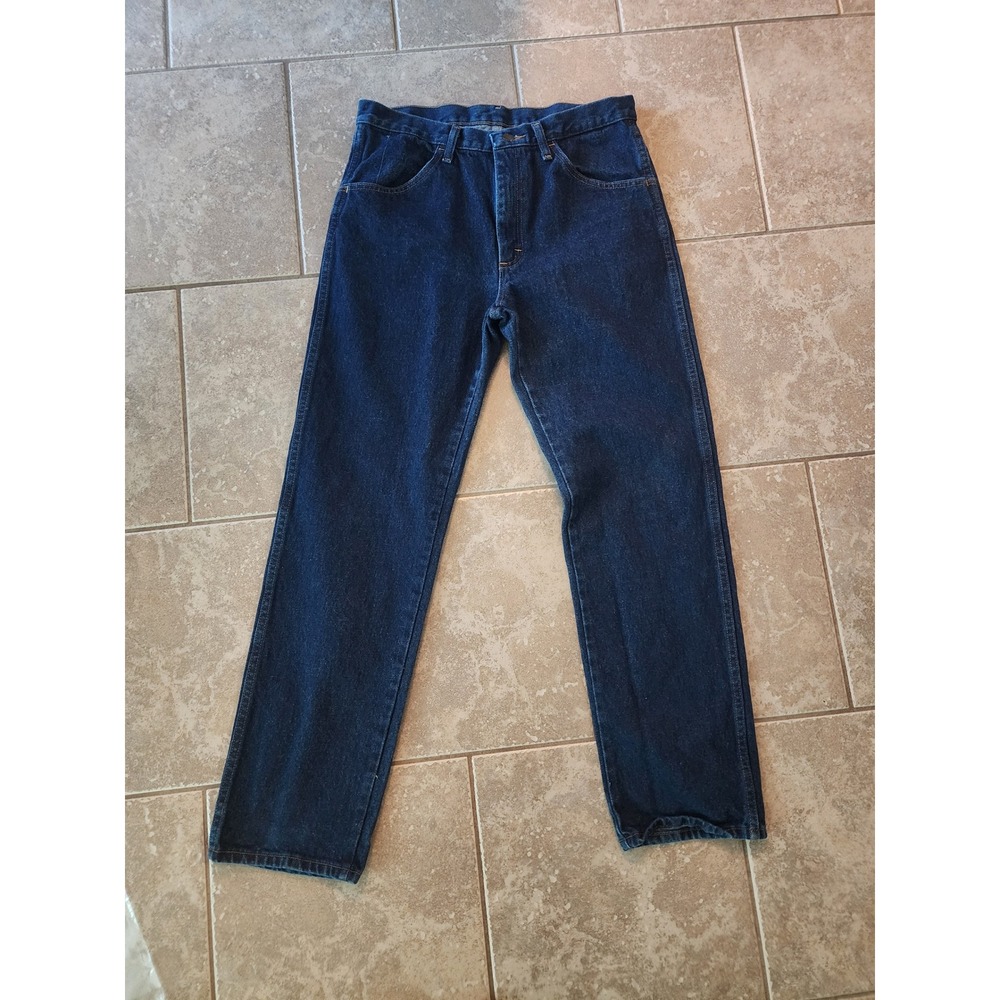Rustler Mens Regular Fit Straight Leg Jeans Dark Wash Denim 33x32 1087619PW